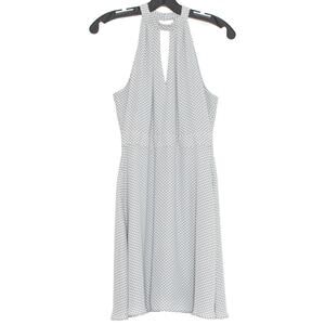 Polka Dot Halter Sleeveless Flowy Dress Gray 6 Minimalist Retro 90s Y2K Express